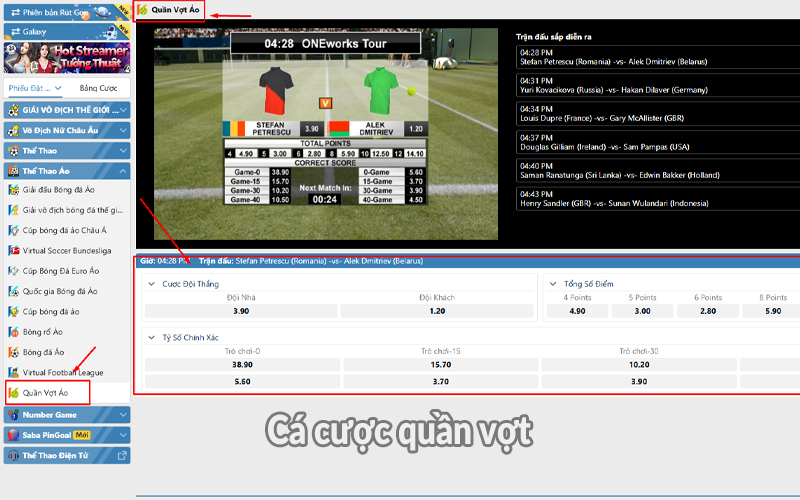 Cá cược quần vợt